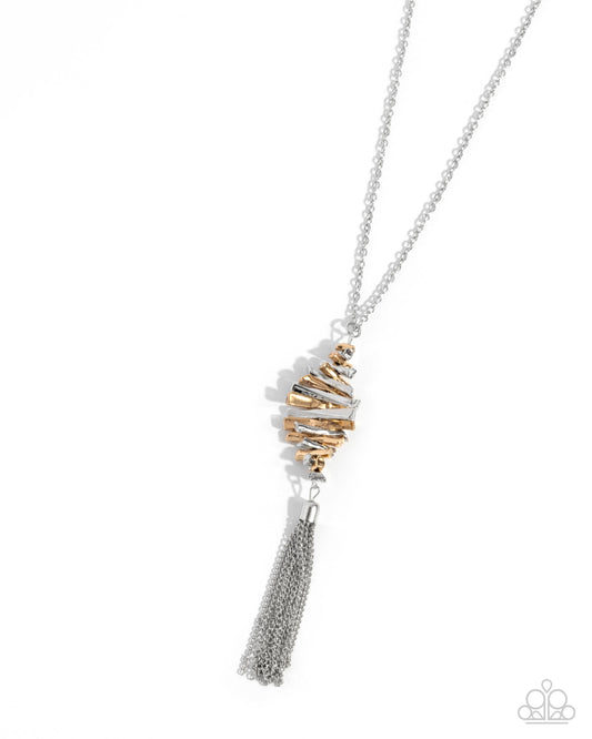Logging Off - Silver & Gold Necklace