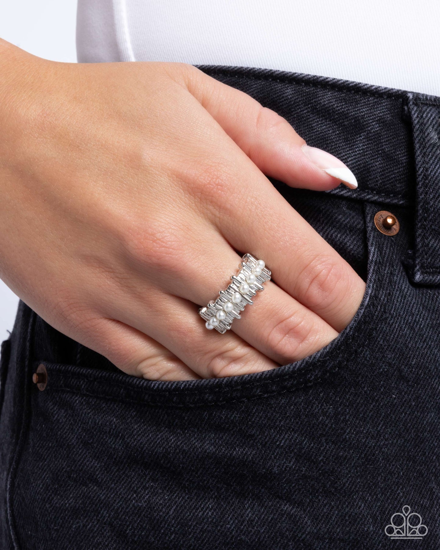 Pearly Provision - Silver w/White Pearls Ring
