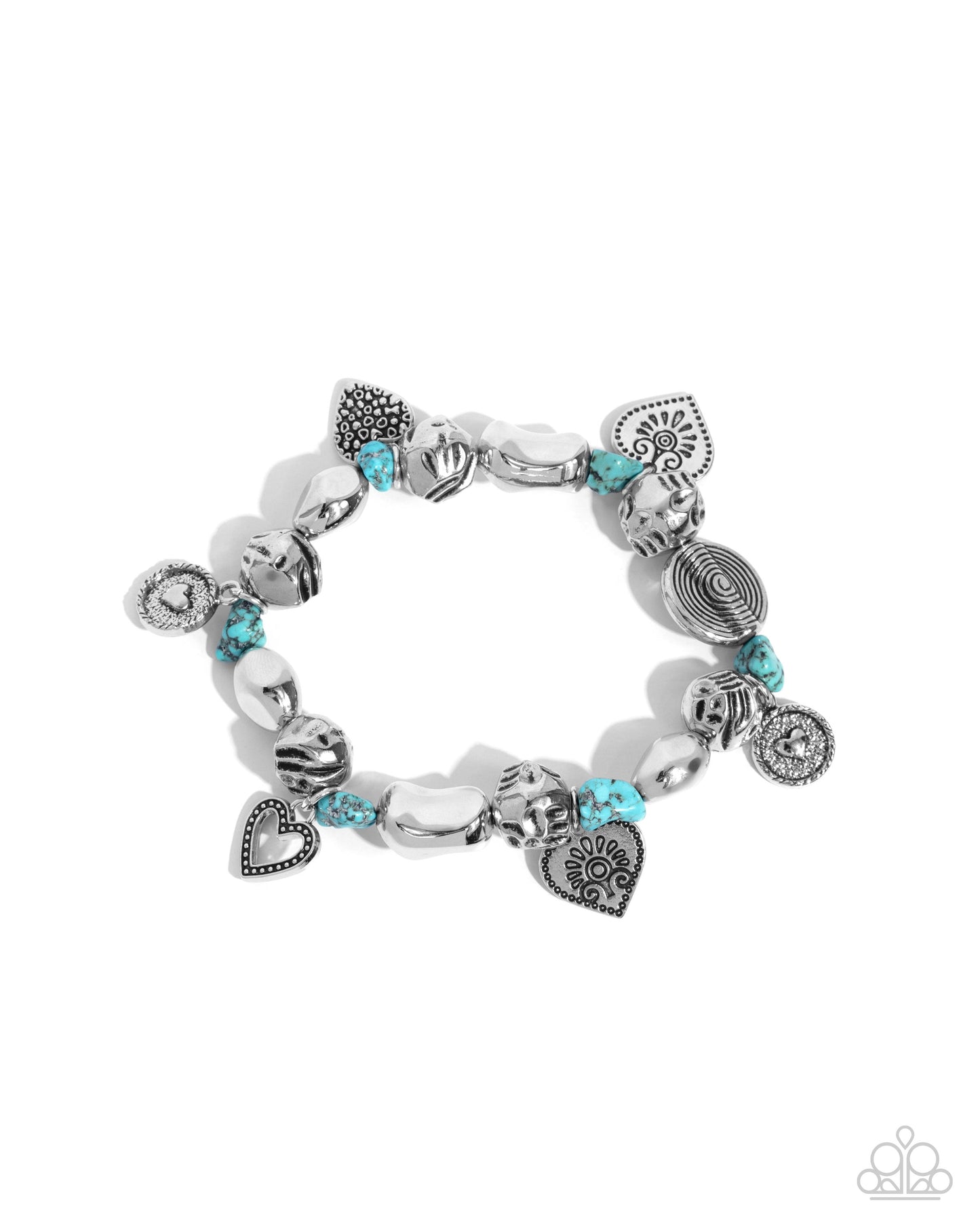 Rustic Rampage - Silver w/ Turquoise Blue Bracelet