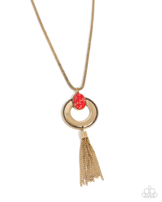 Unwavering Unity - Gold w/Red Necklace