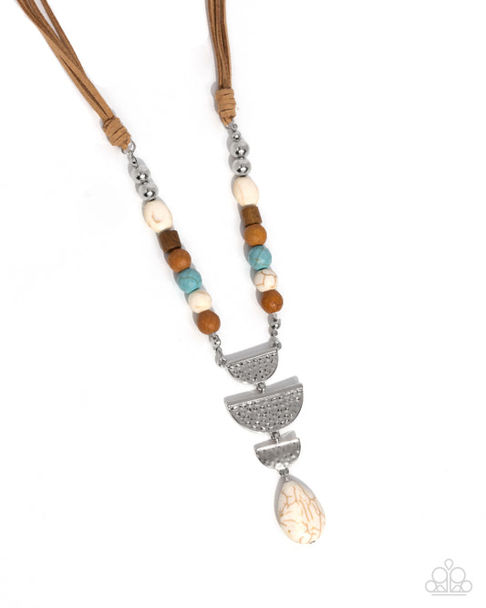 Eclectic Elegance - Tan suede w/multi beads Necklace