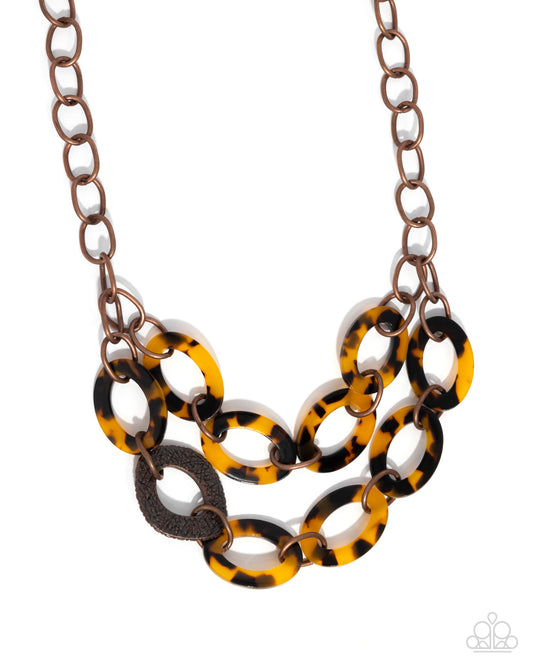 Patterned Presto - Copper w/Tortoiseshell Necklace