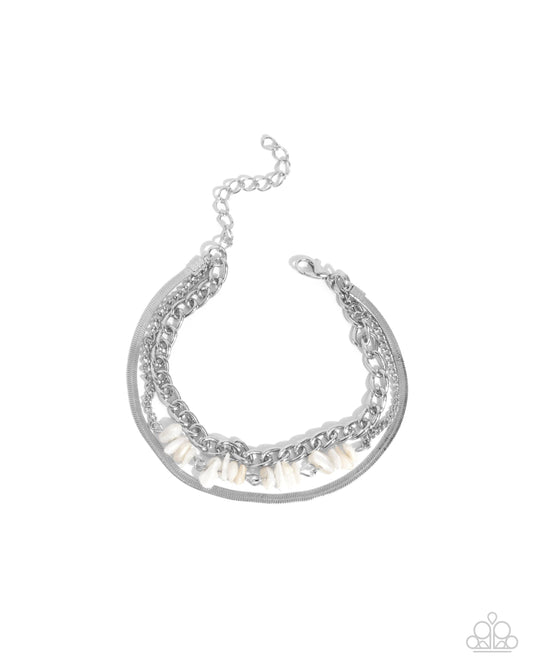 Gracious Host - Silver w/White Bracelet