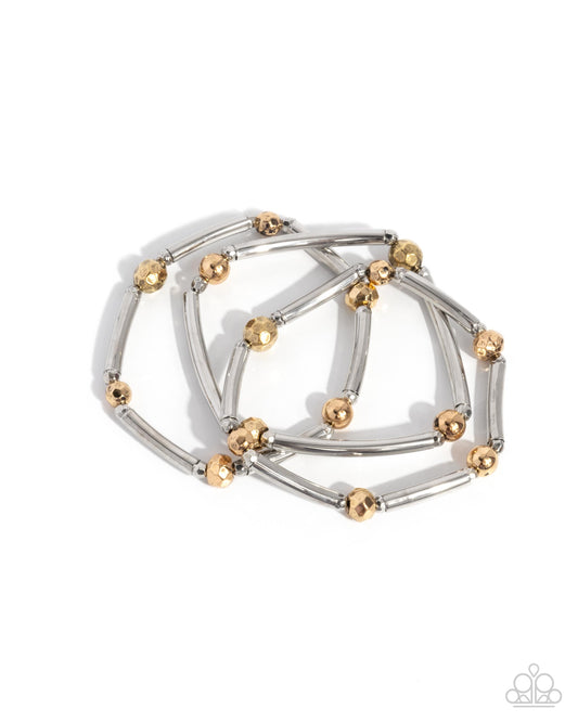 Stacked Shopaholic - Silver and Gold Bracelet