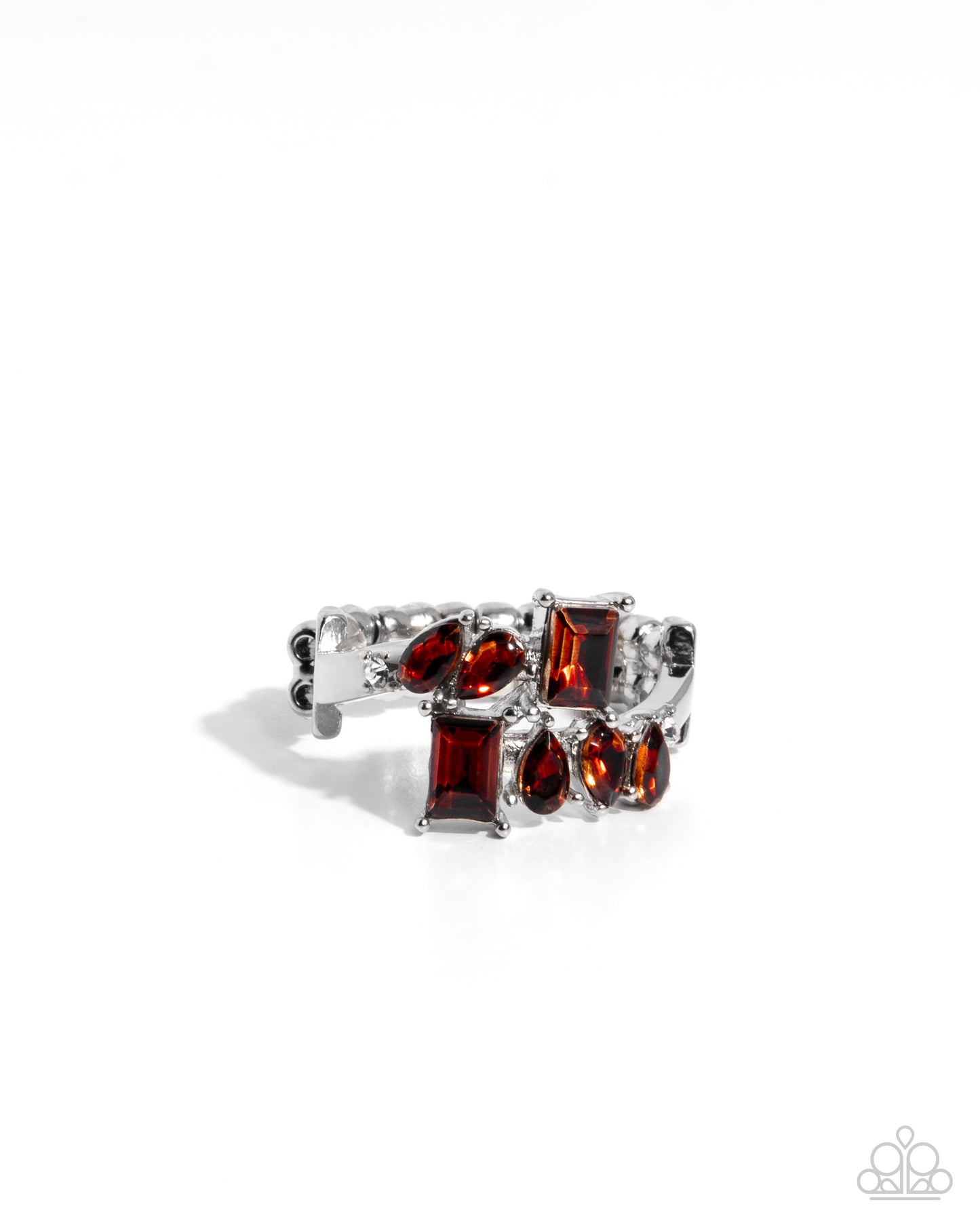 Continuous Wave - Silver w/Brown Gems Ring