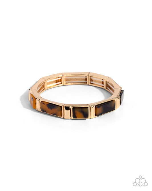 Acrylic Accent - Gold w/Tortoise Bracelet