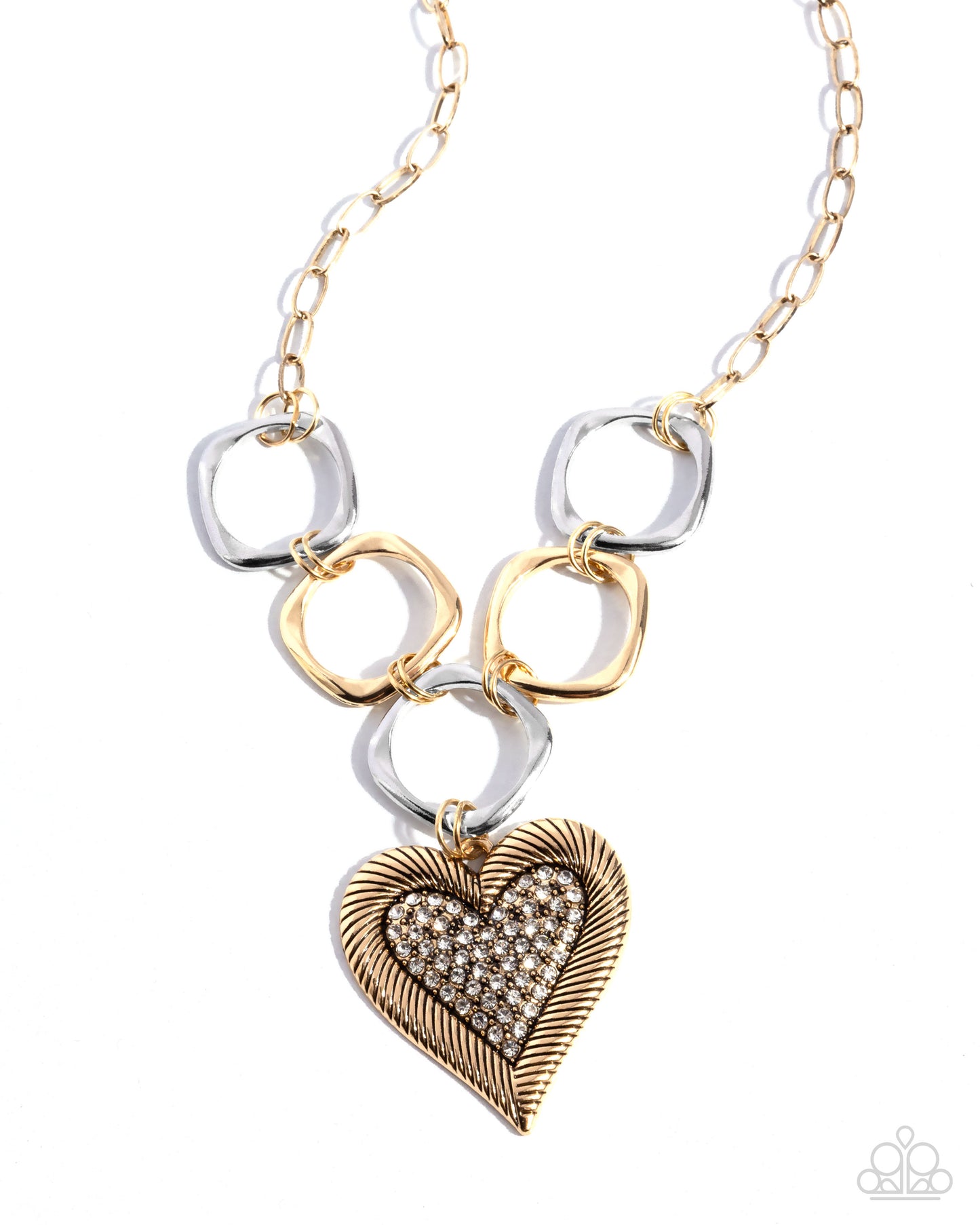 Focused Affection - Silver & Gold Heart Necklace