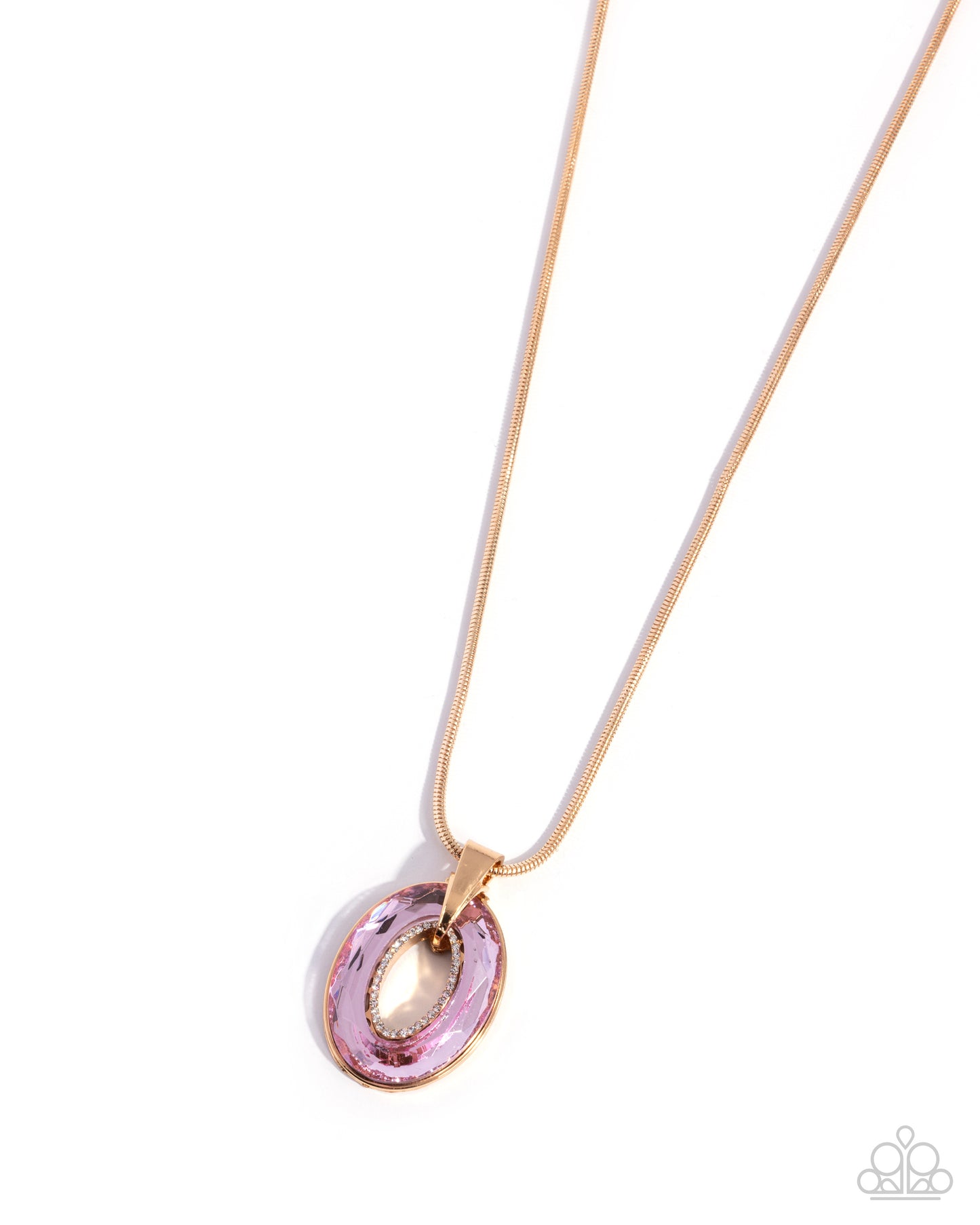 Reflective Rigor - Gold w/Pink Necklace