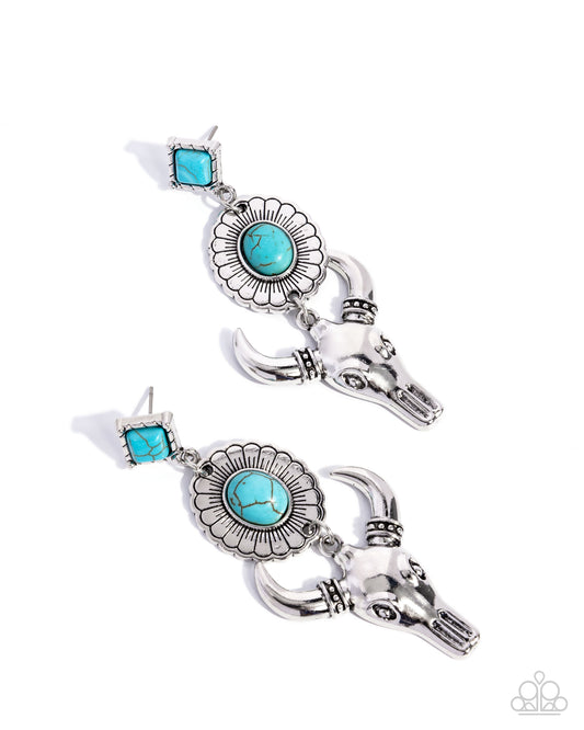 Western Week - Silver w/Turquoise Stone Earrings