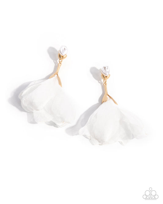 Corps de Ballet - Gold  w/White Earrings
