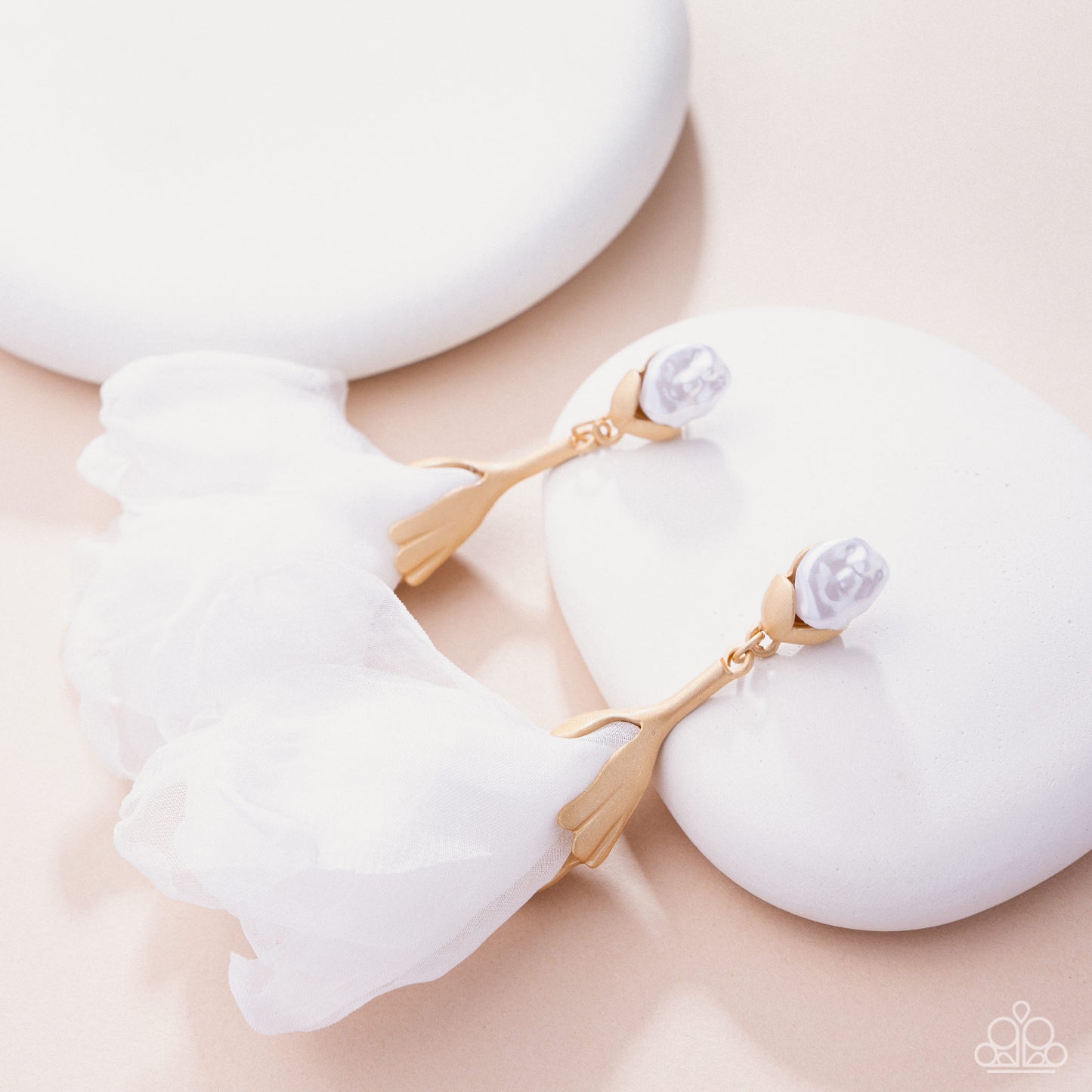 Corps de Ballet - Gold  w/White Earrings