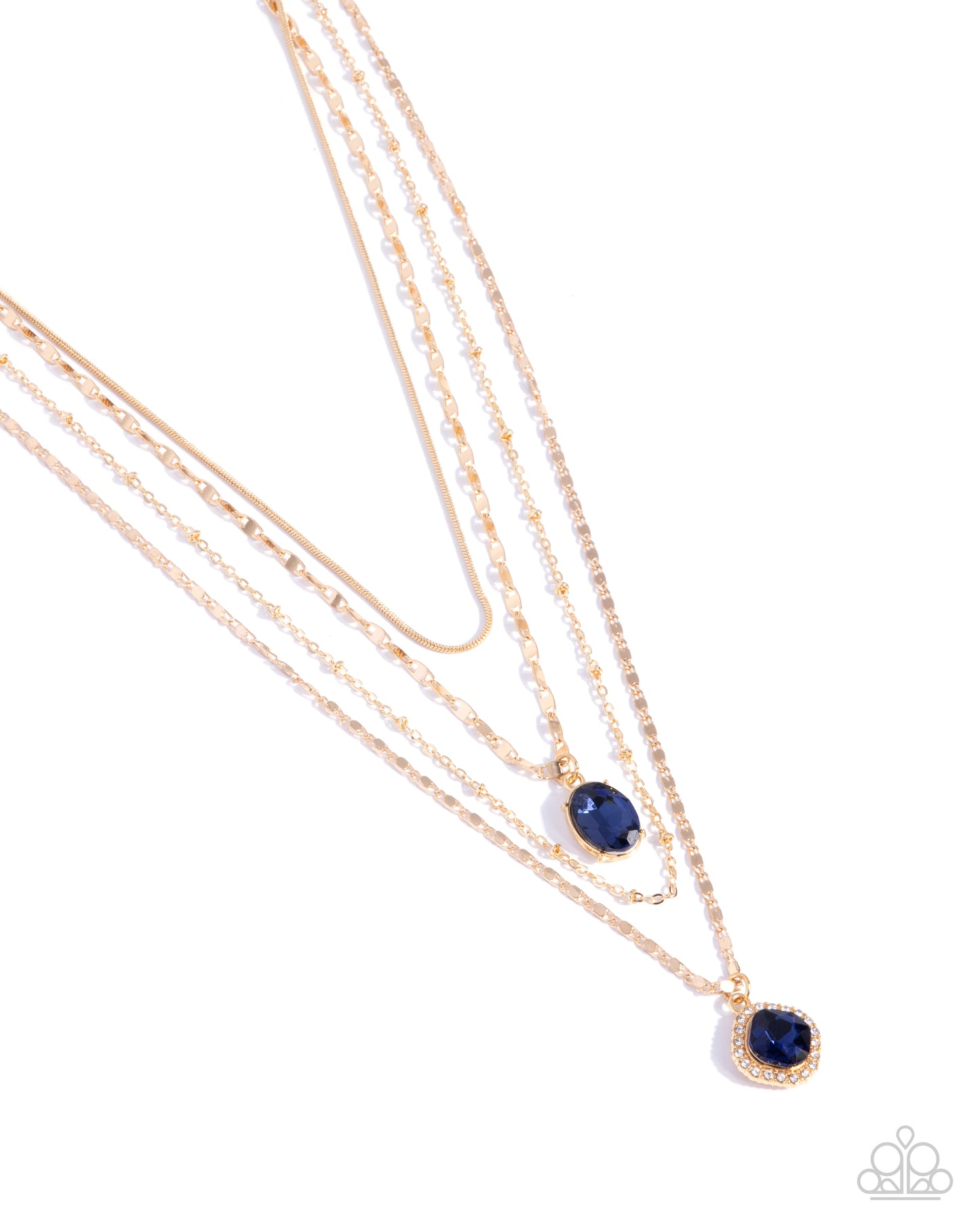 Four-Part Harmony - Gold w/Navy Blue Necklace