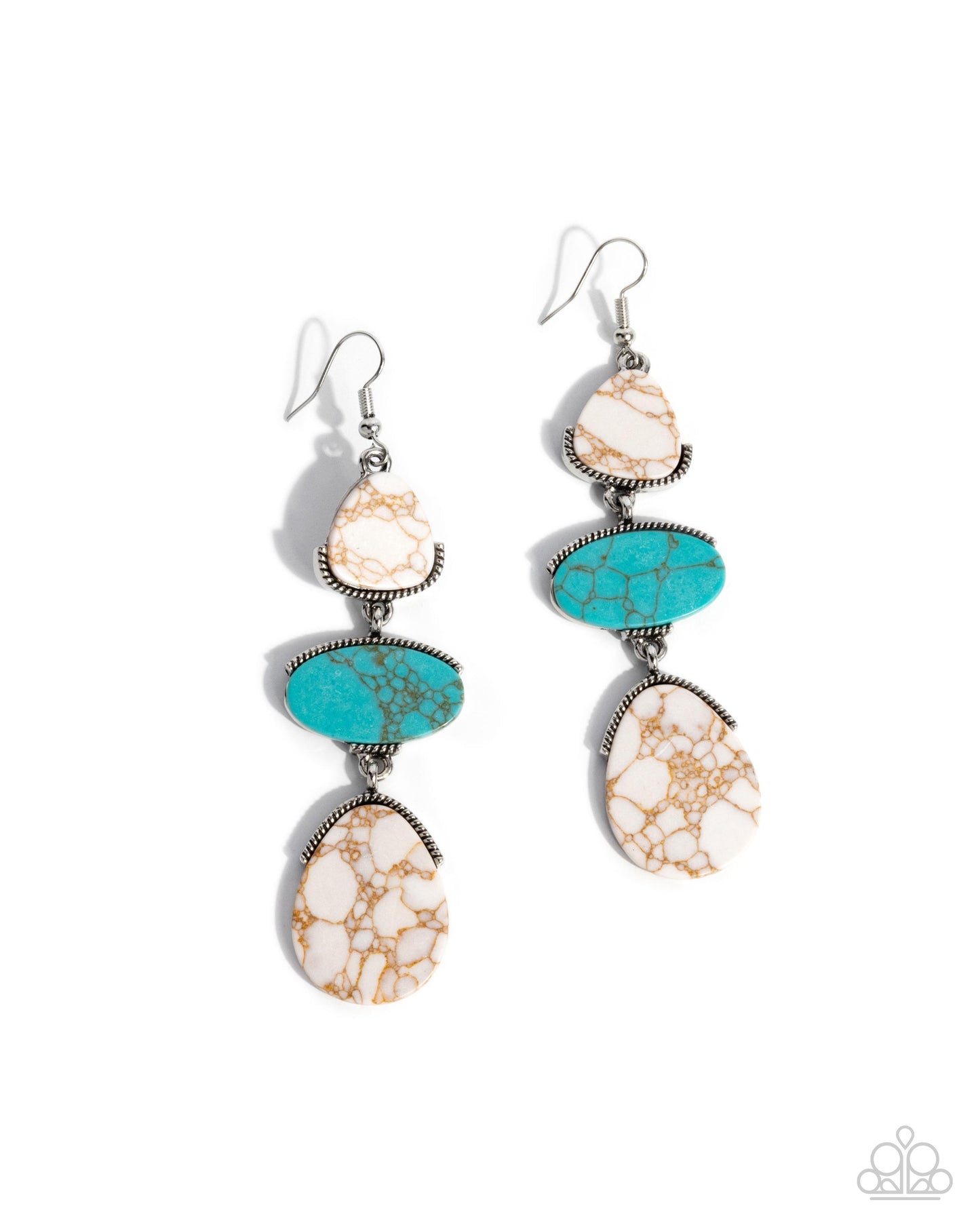 Sense of RUMOR - White & Turquoise Earrings