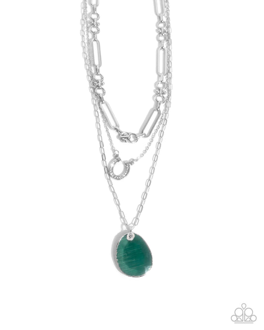 Western Wheelhouse - Silver w/Green Horseshoe Necklace