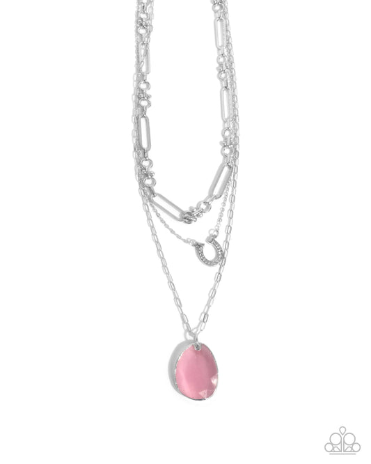 Western Wheelhouse - Silver w/Pink Necklace