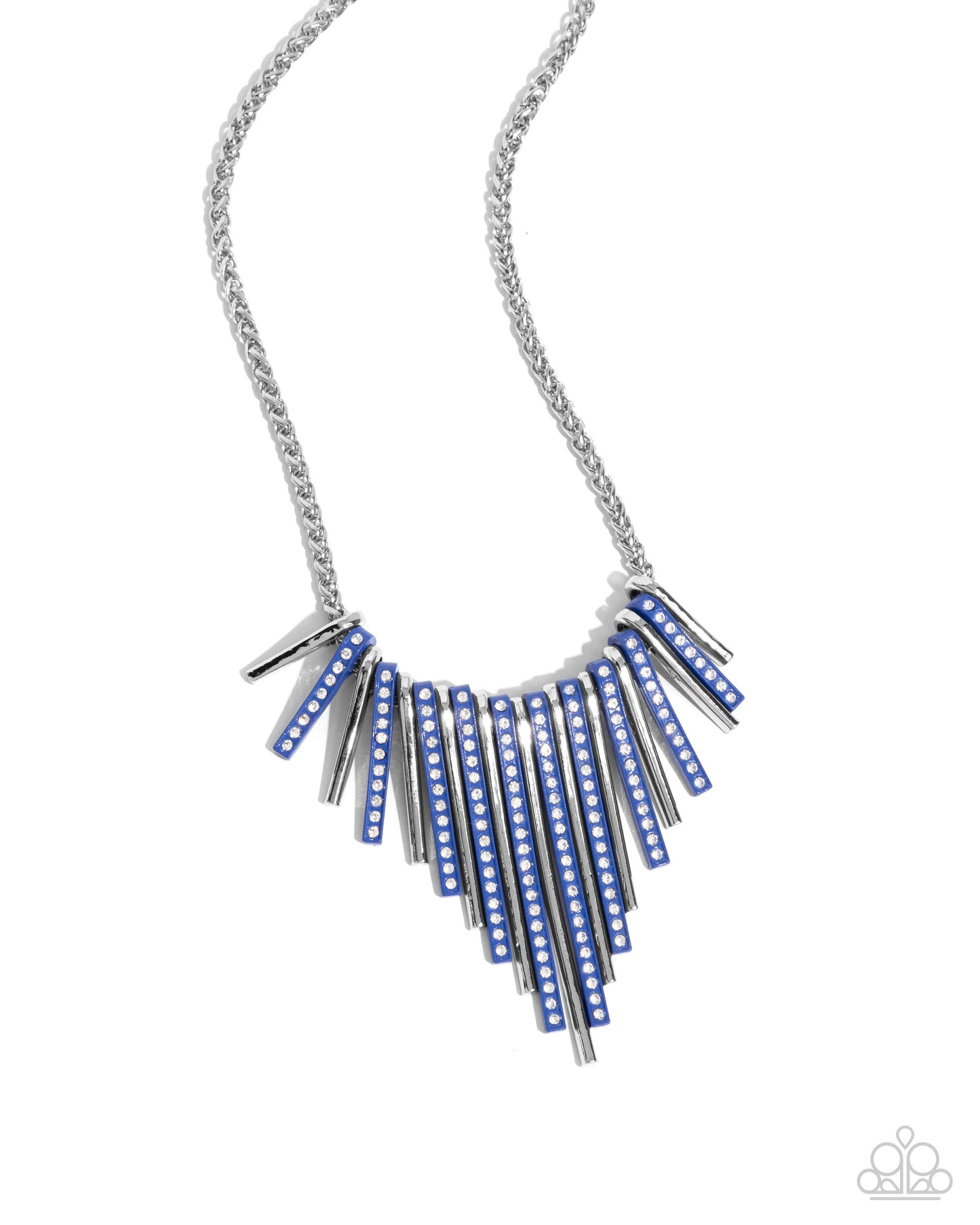 Complete Look - Necklace & Bracelet Set Silver w/ Blue