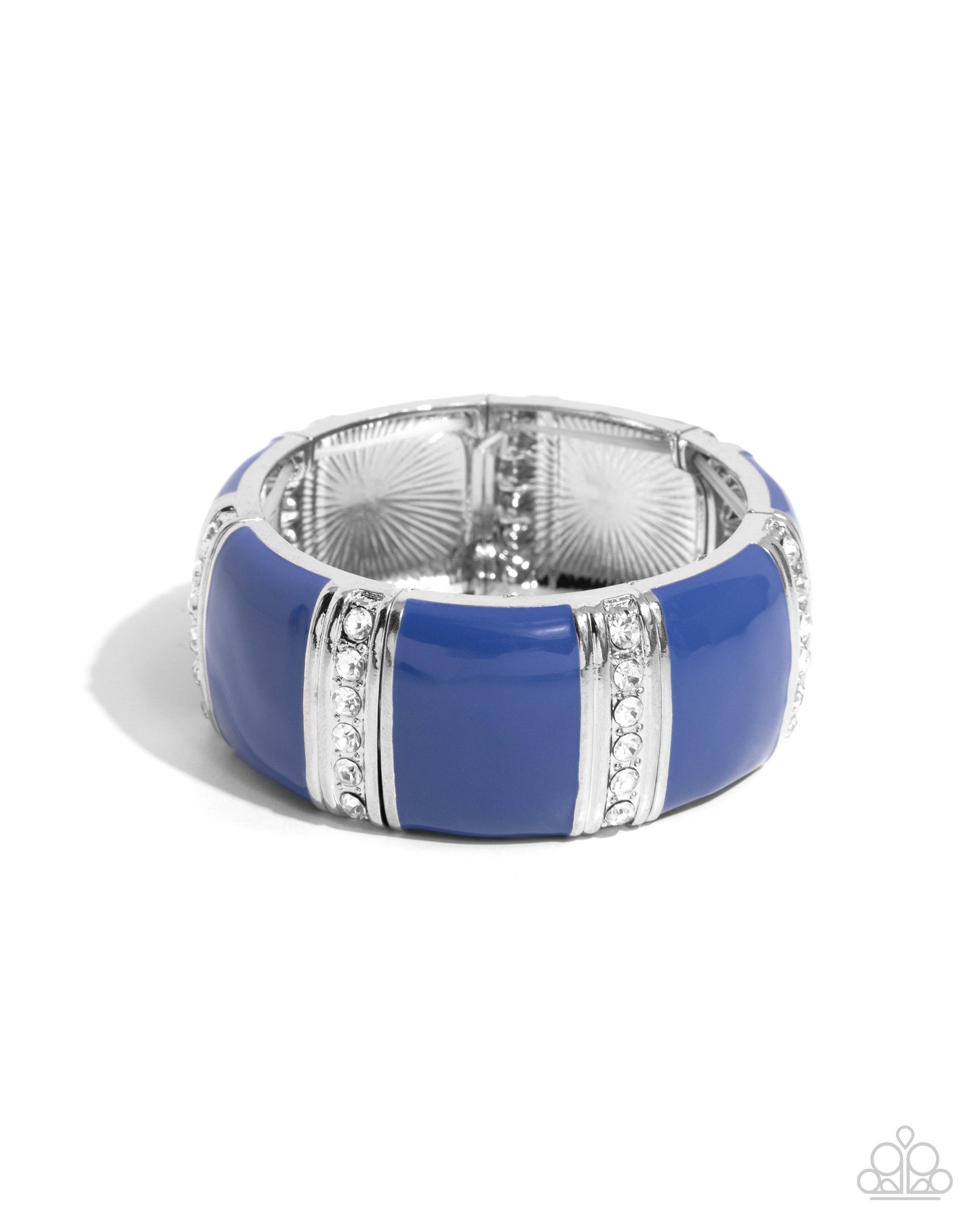 Complete Look - Necklace & Bracelet Set Silver w/ Blue