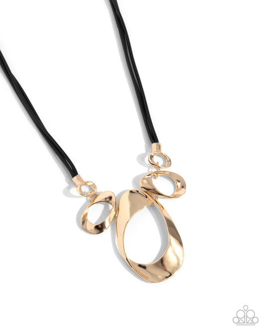 Apprehensive Accent - Black w/Gold Necklace