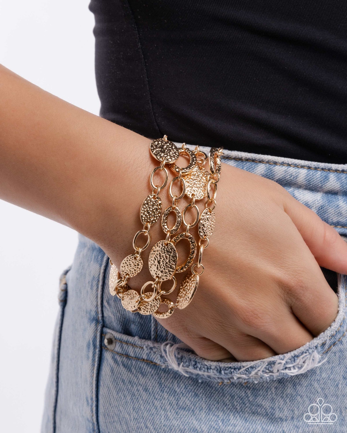 Hammered Helm - Gold Bracelet