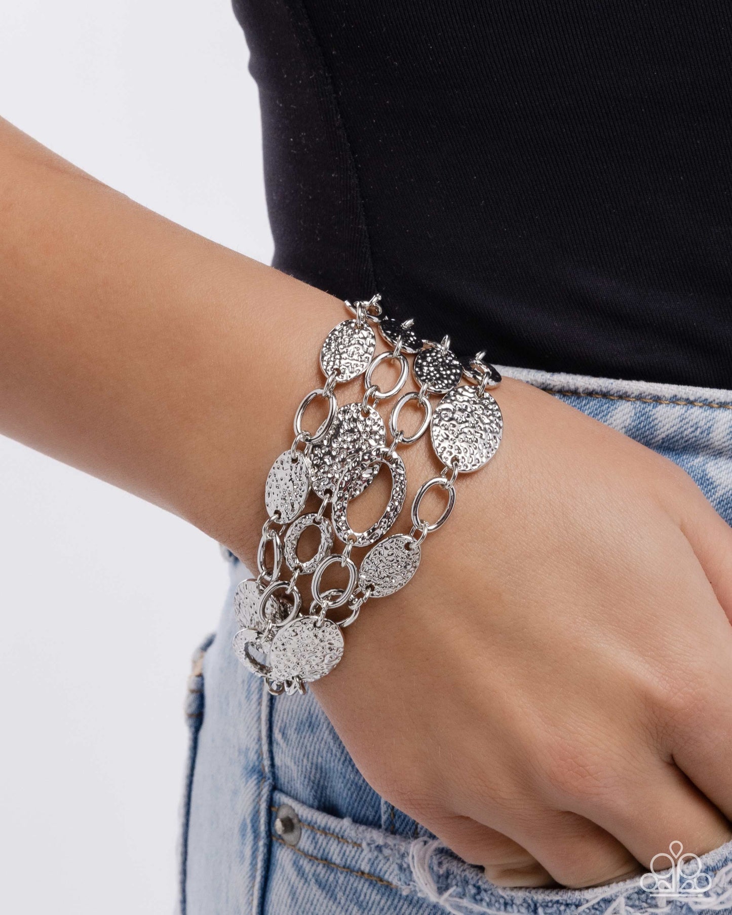 Hammered Helm - Silver Bracelet
