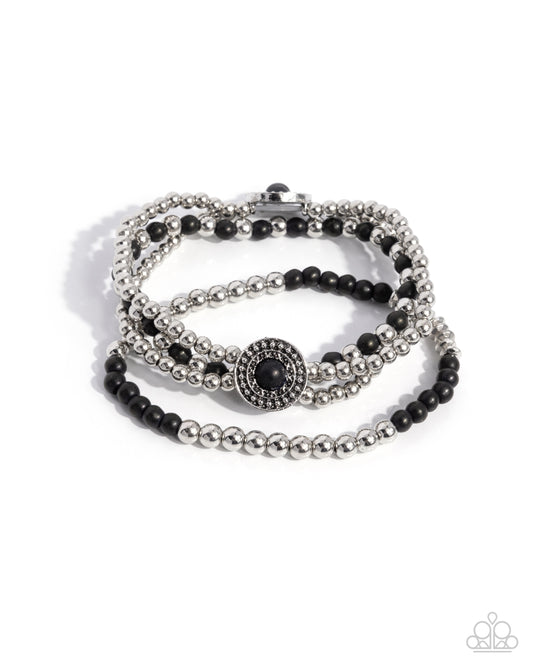 Bundle Up -Silver & Black Bracelet