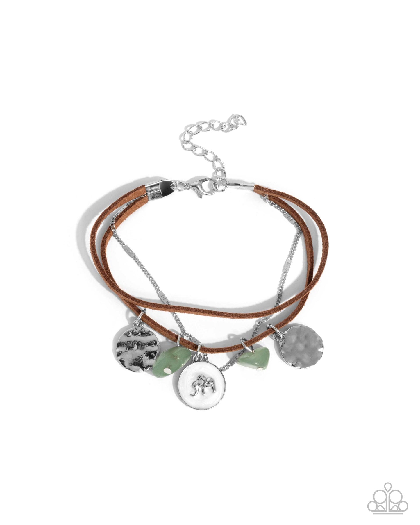 Serene Stroll - Suede Strands w/Silver & Green Bracelet