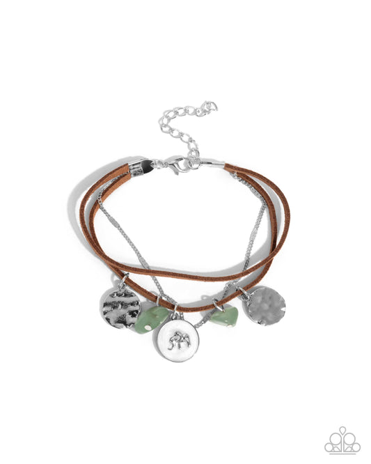 Serene Stroll - Suede Strands w/Silver & Green Bracelet