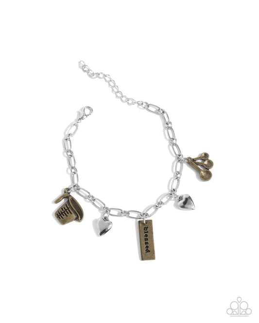 Glass Half Full Haute - Silver w/Brass Bracelet