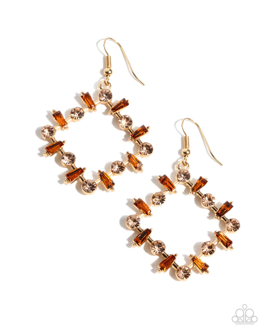 Pampered Promise - Gold w/Brown Earrings