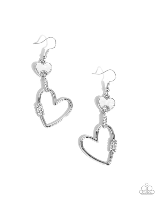 Eternally Enamored - Silver Heart Earrings