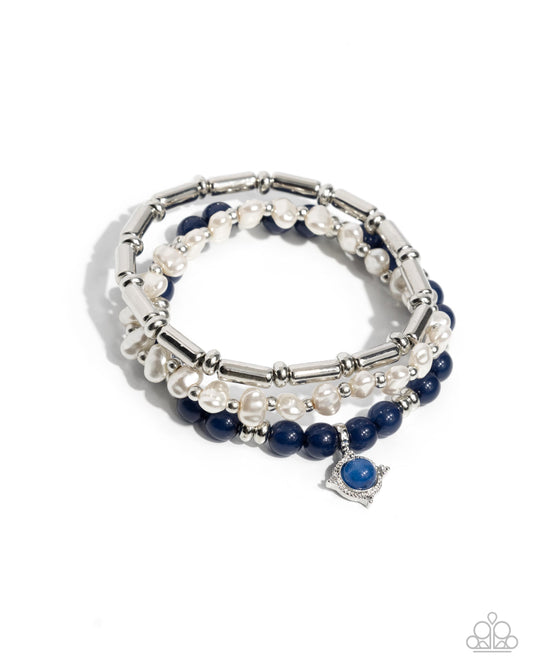 Testing the Waters - Silver w/Blue Bracelet