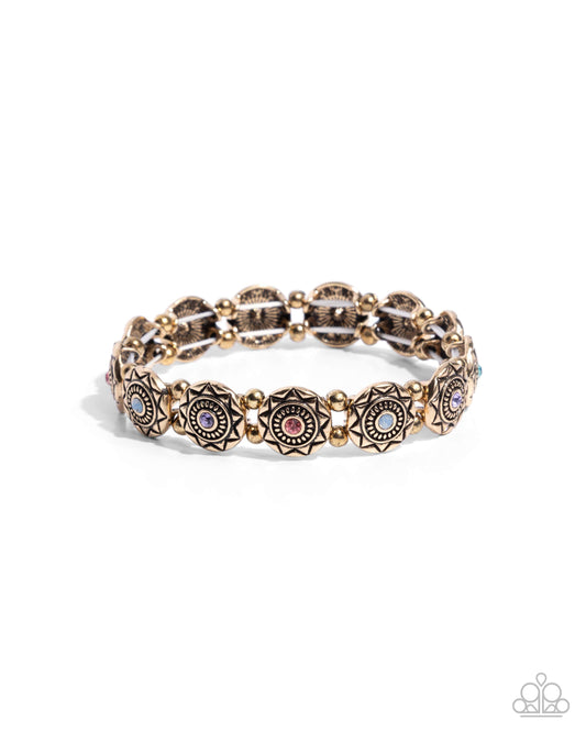 Traveling Texture - Antiqued Gold Bracelet