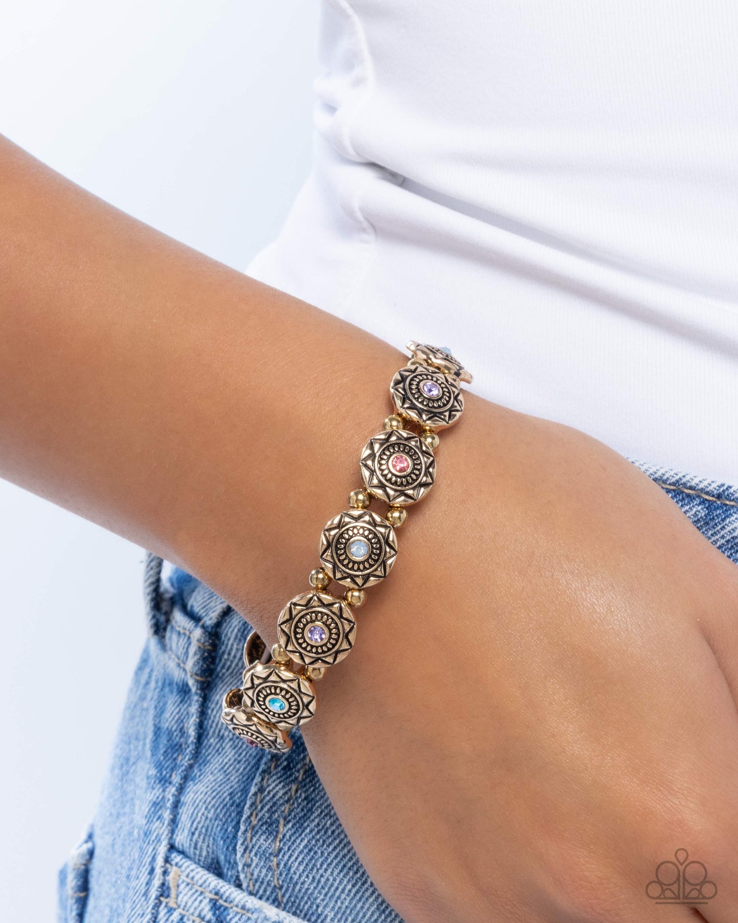 Traveling Texture - Antiqued Gold Bracelet