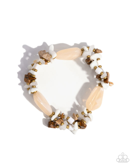 Garden Palette - White-Cream-Brown Bracelet