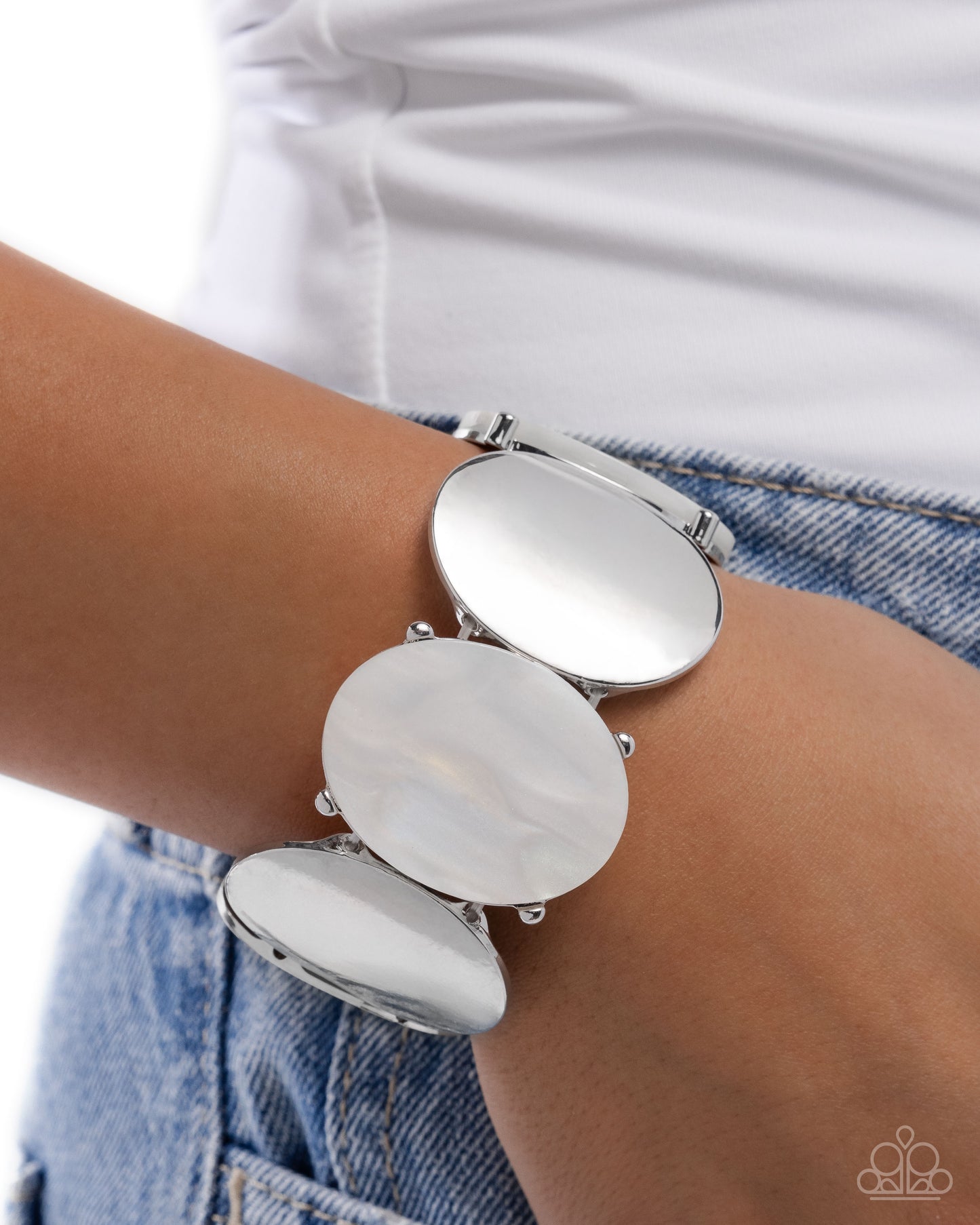 Longing for More - Silver w/White Bracelet