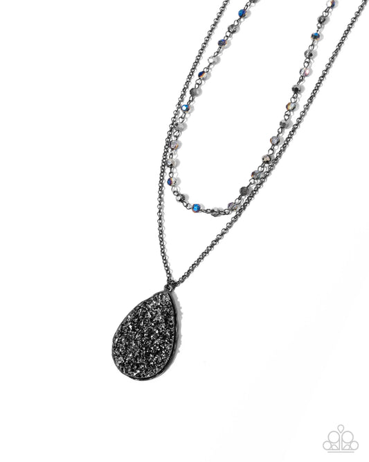 Druzy Delight - Gunmetal Necklace