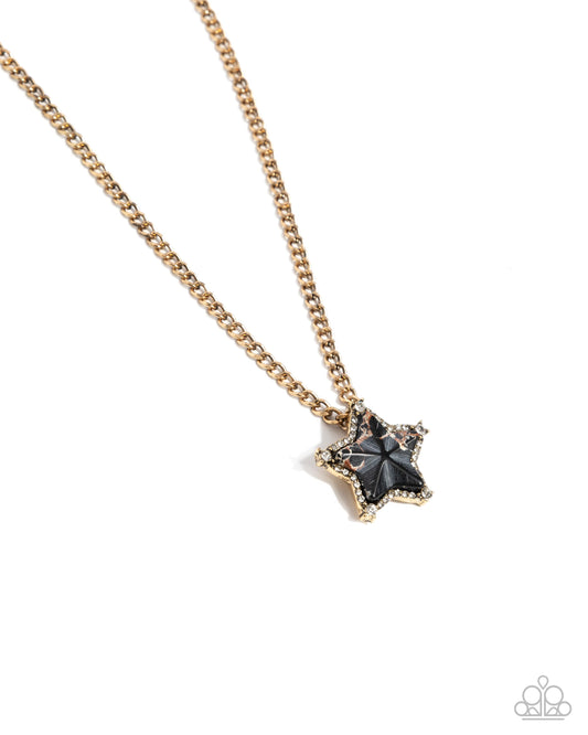 Lone Star Story - Gold w/Black Star Necklace