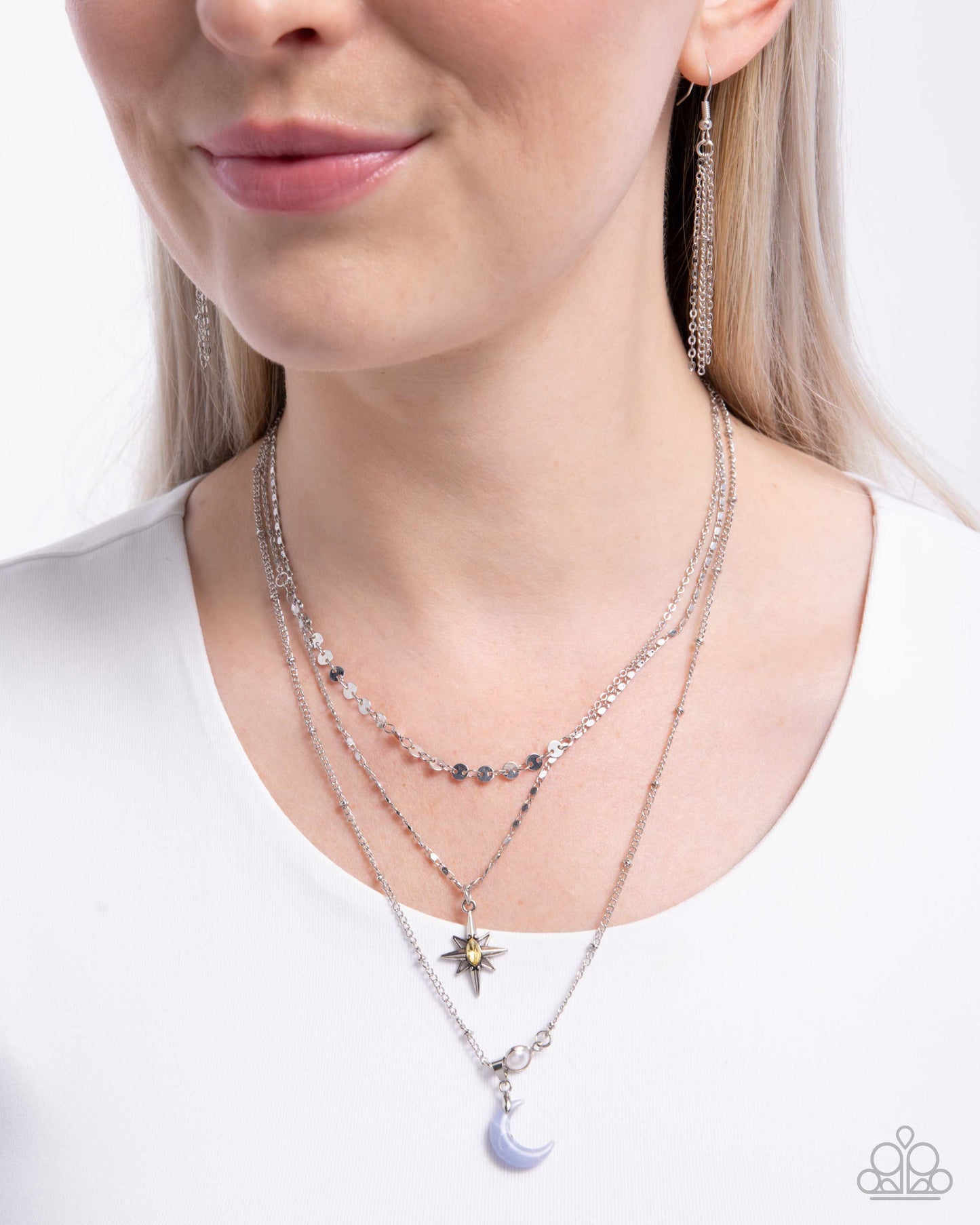 Cosmic Clinch - Silver w/Blue Necklace