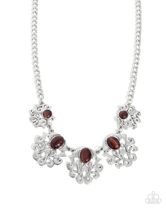 Midsummer Masterpiece - Silver w/Brown Necklace