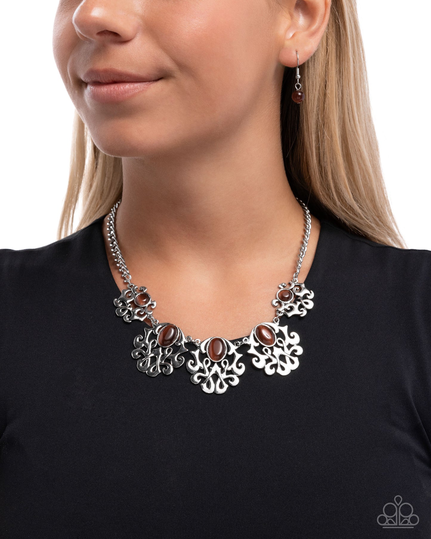 Midsummer Masterpiece - Silver w/Brown Necklace