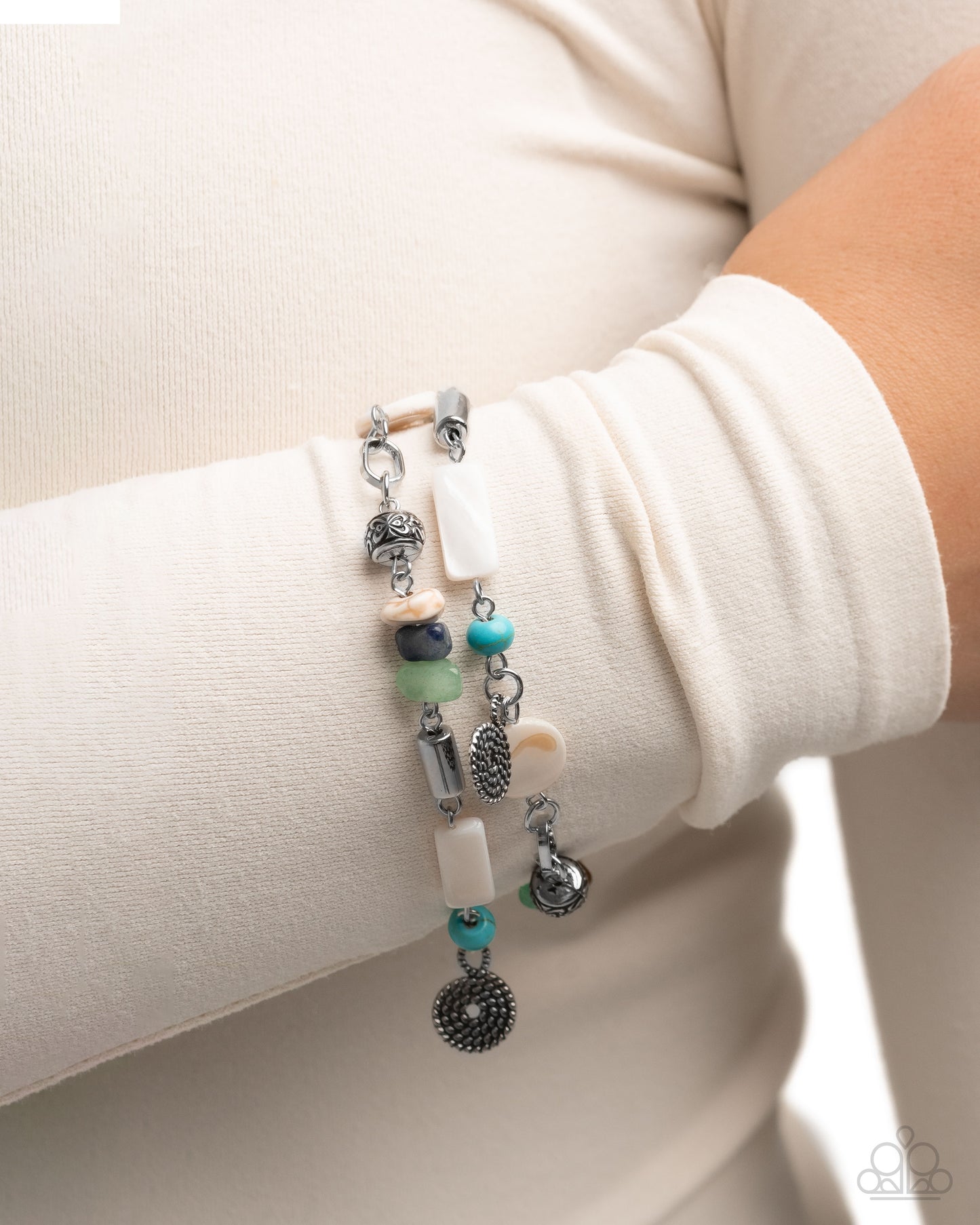 Sentimental Serenity - Complete Look - Necklace & Bracelet Set