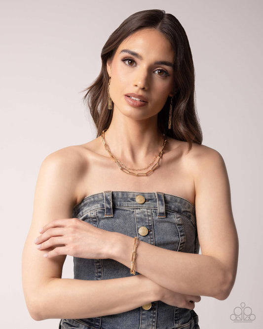Complete Look - Gold Necklace & Bracelet Set
