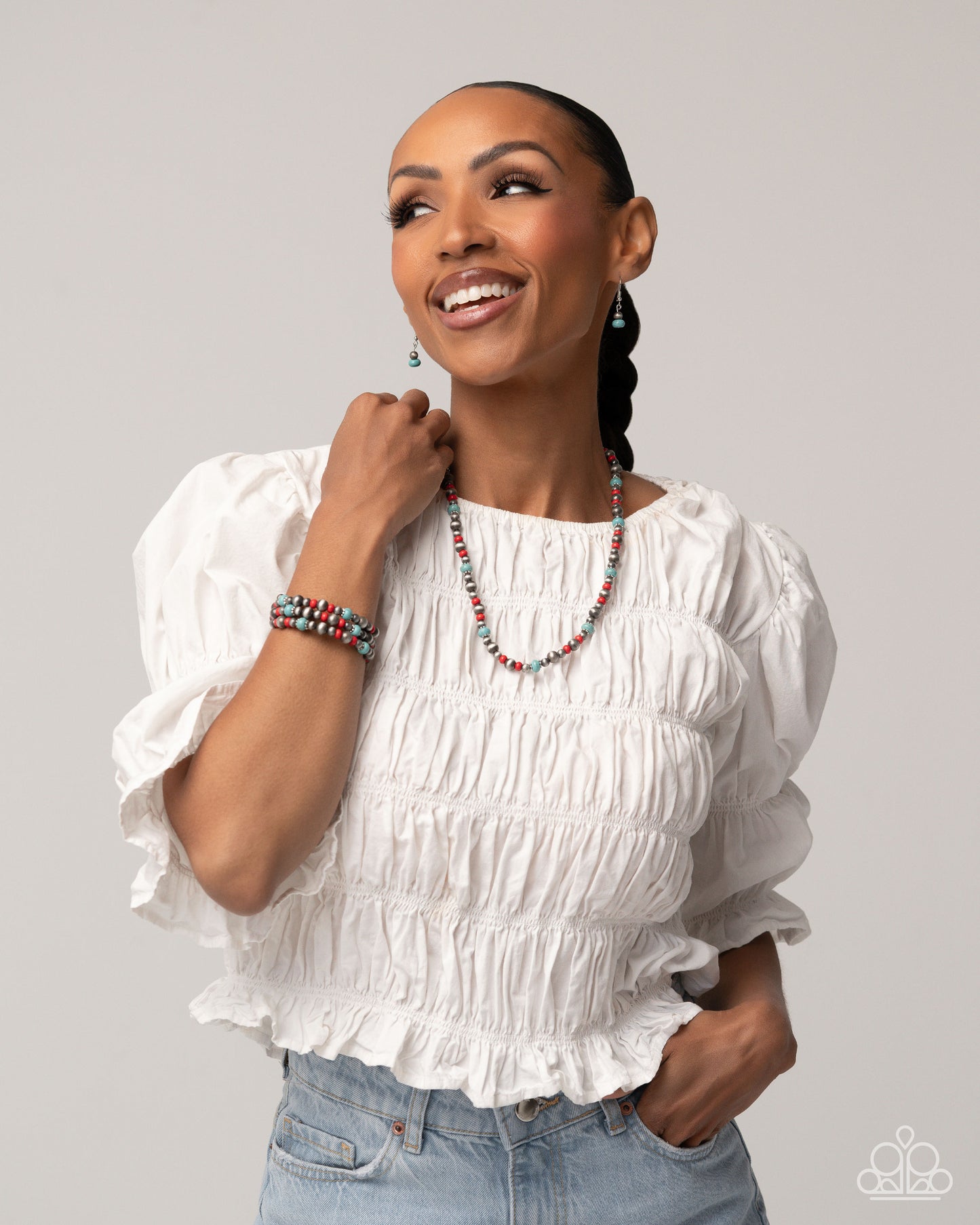 Complete Look - Navajo Pearls Multi Necklace & Bracelet Set