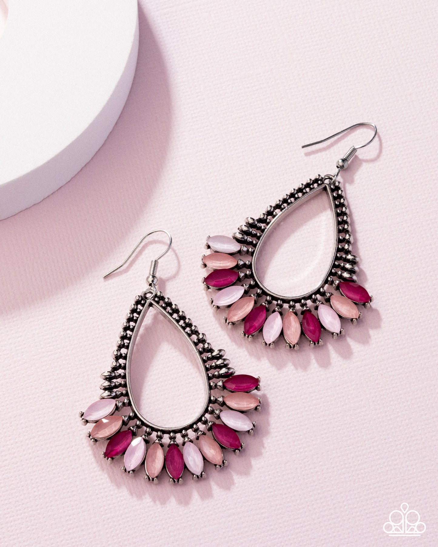Pronged Pattern - Pink Earrings