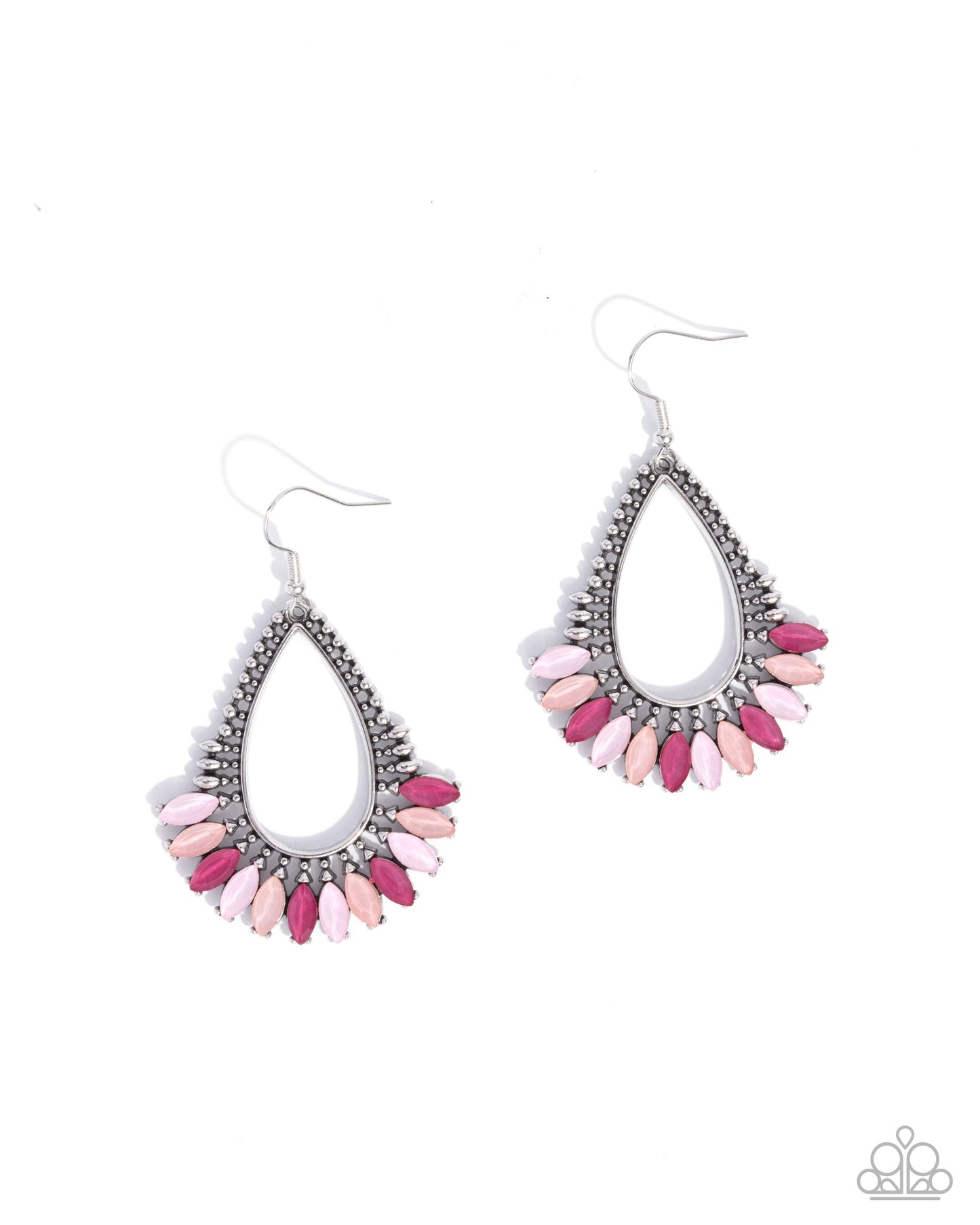 Pronged Pattern - Pink Earrings
