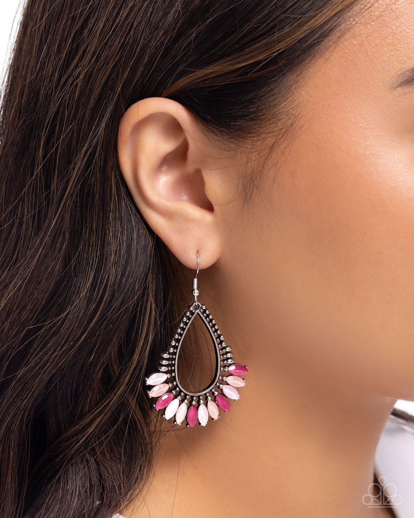 Pronged Pattern - Pink Earrings