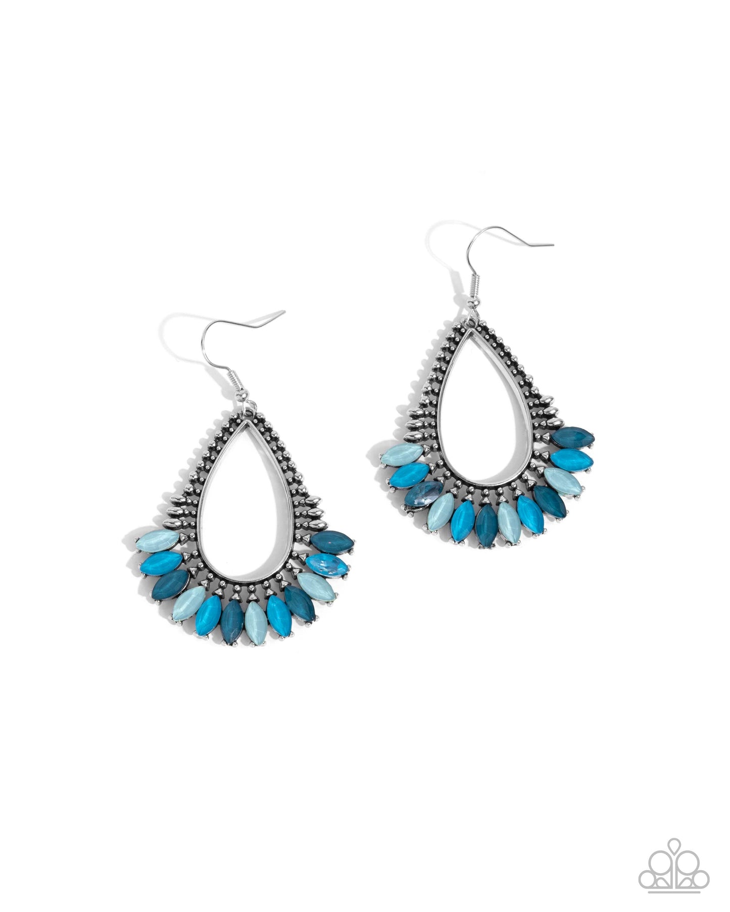 Pronged Pattern - Blue Earrings