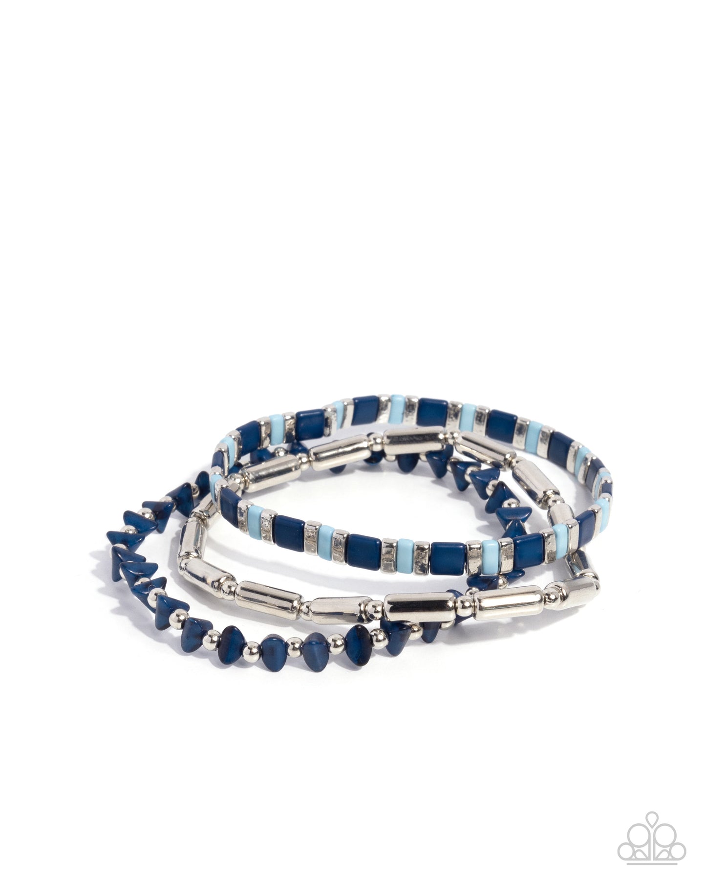 Serendipitous Stack - Silver w/Blue Bracelet