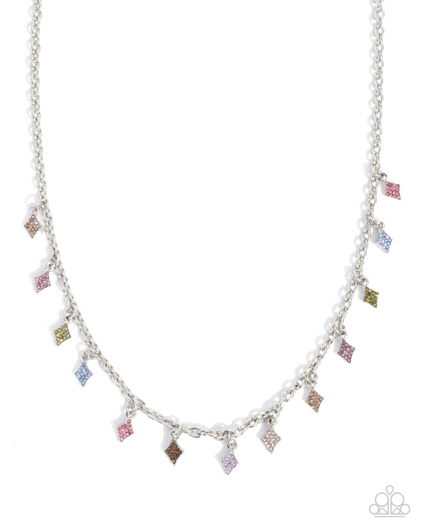 Decadent Diamonds - Silver w/Multi Gems Necklace