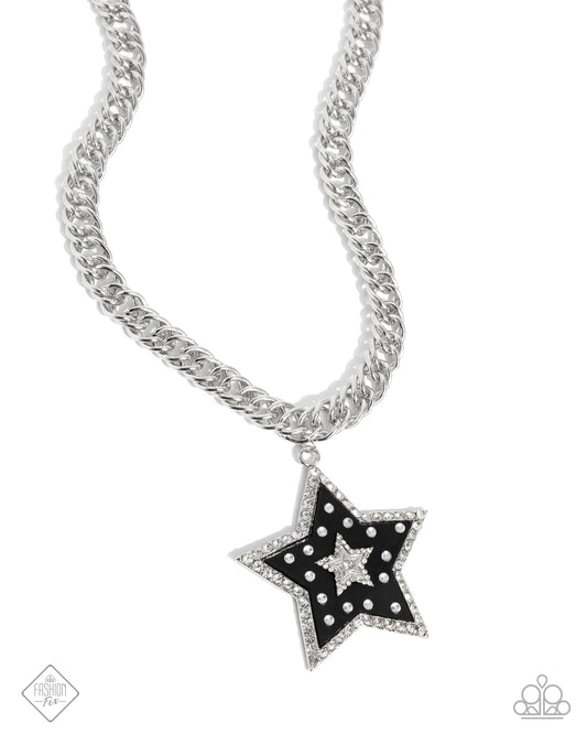 Cosmic Chic - Silver w/Black Star Necklace